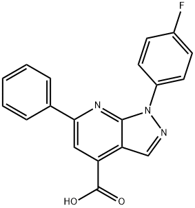 1-(4-fluorophenyl)-6-phenyl-1H-pyrazolo[3,4-b]pyridine-4-carboxylic acid Structure