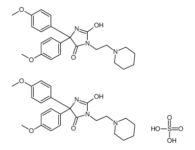 5,5-bis(4-methoxyphenyl)-3-[2-(1-piperidyl)ethyl]imidazolidine-2,4-dio ne, sulfuric acid Structure