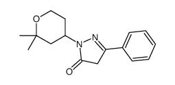 2-(2,2-dimethyloxan-4-yl)-5-phenyl-4H-pyrazol-3-one结构式