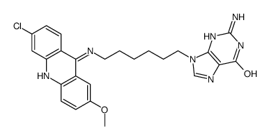 2-amino-9-[6-[(6-chloro-2-methoxyacridin-9-yl)amino]hexyl]-3H-purin-6-one Structure