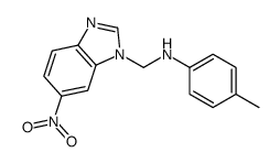 4-methyl-N-[(6-nitrobenzimidazol-1-yl)methyl]aniline结构式