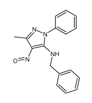 5-Benzylamino-3-methyl-4-nitroso-1-phenylpyrazole Structure