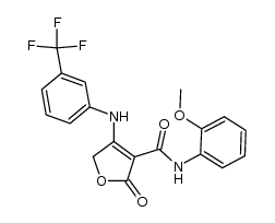 2,5-dihydro-N-(o-methoxyphenyl)-2-oxo-4-[N-(m-trifluoromethylphenyl)amino]-3-furancarboxamide结构式