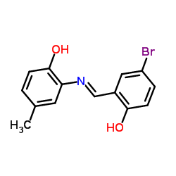 4-Bromo-2-{(E)-[(2-hydroxy-5-methylphenyl)imino]methyl}phenol结构式