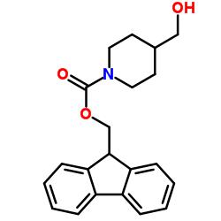 9H-Fluoren-9-ylmethyl 4-(hydroxymethyl)-1-piperidinecarboxylate结构式