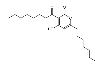 6-heptyl-4-hydroxy-3-octanoyl-2-pyrone结构式