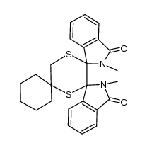 2,2''-dimethyl-1H-isoindole-1-spiro-2'-[1',4']dithiane-3'-spiro-1''-1''H-isoindole-5'-spiro-1'''-cyclohexane-3,3''(2H,2''H)-dione结构式