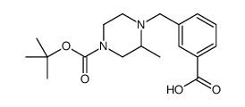 1-(3-羧基苯基甲基)-2-甲基-4-boc哌嗪结构式