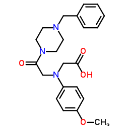 {[2-(4-Benzyl-1-piperazinyl)-2-oxoethyl](4-methoxyphenyl)amino}acetic acid Structure