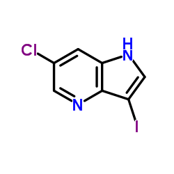 6-Chloro-3-iodo-1H-pyrrolo[3,2-b]pyridine结构式