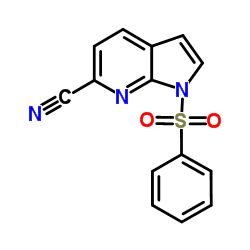 1-(苯磺酰基)-1H-吡咯并[2,3-b]吡啶-6-甲腈结构式