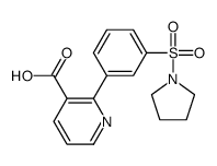 2-(3-pyrrolidin-1-ylsulfonylphenyl)pyridine-3-carboxylic acid Structure