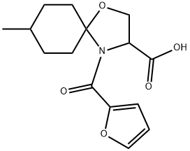 4-(furan-2-carbonyl)-8-methyl-1-oxa-4-azaspiro[4.5]decane-3-carboxylic acid picture