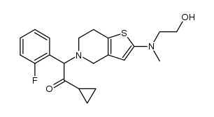 1-cyclopropyl-2-(2-fluoro-phenyl)-2-{2-[(2-hydroxy-ethyl)-methyl-amino]-6,7-dihydro-4H-thieno[3,2-c]pyridin-5-yl}-ethanone结构式