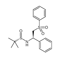 (S)-2-methyl-N-((R)-1-phenyl-2-(phenylsulfonyl)ethyl)propane-2-sulfinamide结构式