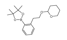 4,4,5,5-tetramethyl-2-(2-(2-((tetrahydro-2H-pyran-2-yl)oxy)ethyl)phenyl)-1,3,2-dioxaborolane结构式