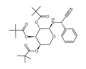 N-(2,3,4-Tri-O-pivaloyl-α-D-arabinopyranosyl)-L-phenylglycinonitrile Structure