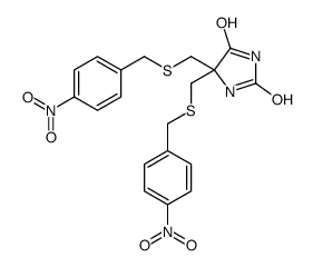 5,5-bis[(4-nitrophenyl)methylsulfanylmethyl]imidazolidine-2,4-dione Structure