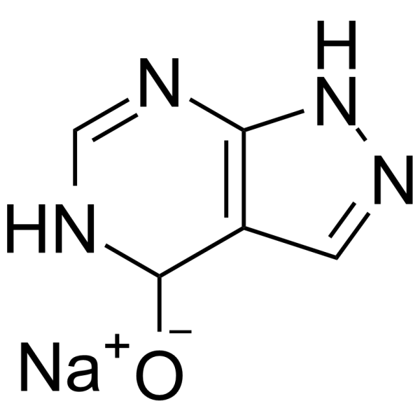 1H-吡唑并[3,4-D]嘧啶-4-醇单钠盐结构式