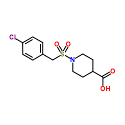 1-[(4-Chlorobenzyl)sulfonyl]-4-piperidinecarboxylic acid结构式