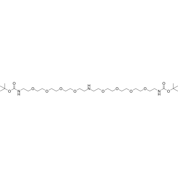 NH-bis(PEG4-C2-NH-Boc)结构式