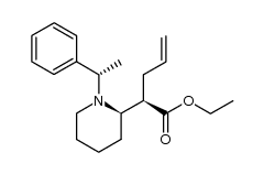 (R)-ethyl 2-((R)-1-((S)-1-phenylethyl)piperidin-2-yl)pent-4-enoate结构式