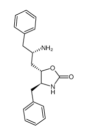 (4S,5S)-5-((2S)-2-amino-3-phenyl-propyl)-4-benzyl-1,3-oxazolidin-2-one结构式