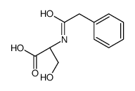 (2S)-3-hydroxy-2-[(2-phenylacetyl)amino]propanoic acid Structure