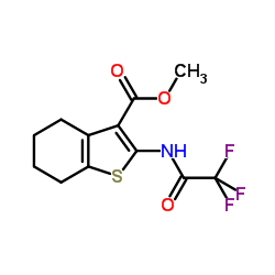 Methyl 2-[(trifluoroacetyl)amino]-4,5,6,7-tetrahydro-1-benzothiophene-3-carboxylate结构式