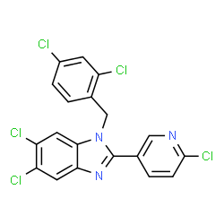 5,6-DICHLORO-2-(6-CHLORO-3-PYRIDINYL)-1-(2,4-DICHLOROBENZYL)-1H-1,3-BENZIMIDAZOLE结构式