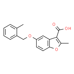 2-methyl-5-((2-methylbenzyl)oxy)benzofuran-3-carboxylic acid结构式