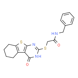 N-benzyl-2-((4-oxo-3,4,5,6,7,8-hexahydrobenzo[4,5]thieno[2,3-d]pyrimidin-2-yl)thio)acetamide structure