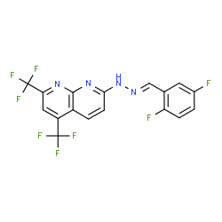 Benzaldehyde, 2,5-difluoro-, [5,7-bis(trifluoromethyl)-1,8-naphthyridin-2-yl]hydrazone (9CI) picture