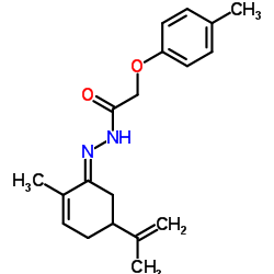 N'-[(1E)-5-Isopropenyl-2-methyl-2-cyclohexen-1-ylidene]-2-(4-methylphenoxy)acetohydrazide Structure