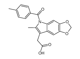 6-Methyl-5-(p-toluoyl)-5H-1,3-dioxolo[4,5-f]indole-7-acetic acid结构式