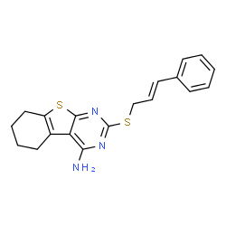 2-(cinnamylthio)-5,6,7,8-tetrahydrobenzo[4,5]thieno[2,3-d]pyrimidin-4-amine结构式