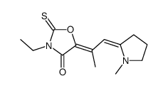3-ethyl-5-[1-methyl-2-(1-methyl-2-pyrrolidinylidene)ethylidene]-2-thioxooxazolidin-4-one structure