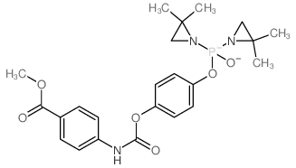 Benzoicacid, 4-[[[4-[[bis(2,2-dimethyl-1-aziridinyl)phosphinyl]oxy]phenoxy]carbonyl]amino]-,methyl ester structure