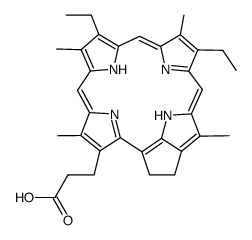 3-(9,14-diethyl-4,8,13,18-tetramethyl-3,4-didehydro-23H,25H-phorbin-3-yl)-propionic acid Structure