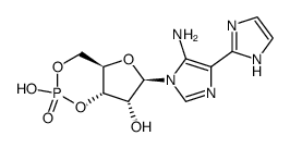 1-(5'-amino-1H-[2,4']biimidazolyl-1'-yl)-O3,O5-hydroxyphosphoryl-β-D-1-deoxy-ribofuranose Structure