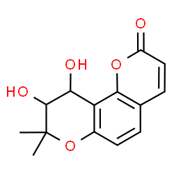9,10-Dihydro-9,10-dihydroxy-8,8-dimethyl-2H,8H-benzo[1,2-b:3,4-b']dipyran-2-one结构式