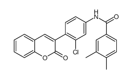 N-[3-chloro-4-(2-oxochromen-3-yl)phenyl]-3,4-dimethylbenzamide结构式