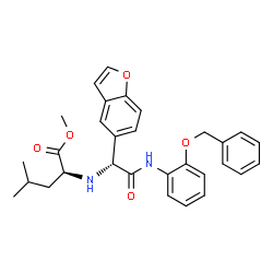 L-Leucine, N-[(1R)-1-(5-benzofuranyl)-2-oxo-2-[[2-(phenylmethoxy)phenyl]amino]ethyl]-, methyl ester (9CI) structure