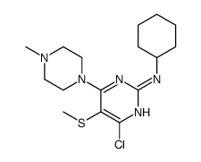 4-chloro-N-cyclohexyl-6-(4-methylpiperazin-1-yl)-5-methylsulfanylpyrimidin-2-amine结构式