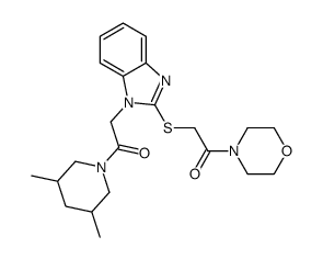 Morpholine, 4-[[[1-[2-(3,5-dimethyl-1-piperidinyl)-2-oxoethyl]-1H-benzimidazol-2-yl]thio]acetyl]- (9CI) picture