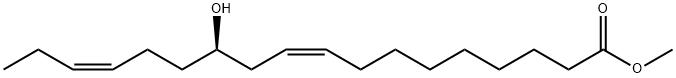 (9Z,15Z,R)-12-Hydroxy-9,15-octadecadienoic acid methyl ester结构式