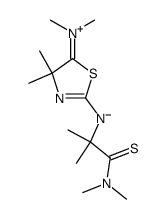5-dimethylamino-2-[1-(dimethyl-thiocarbamoyl)-1-methyl-ethylamino]-4,4-dimethyl-4H-thiazolium betaine结构式