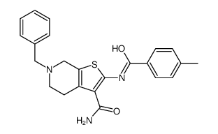 6-benzyl-2-[(4-methylbenzoyl)amino]-5,7-dihydro-4H-thieno[2,3-c]pyridine-3-carboxamide结构式