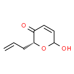 2H-Pyran-3(6H)-one, 6-hydroxy-2-(2-propenyl)-, (2R)- (9CI)结构式