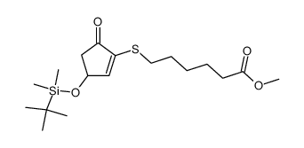 (4R)-4-t-butyldimethylsilyloxy-2-(5-methoxycarbonylpentylthio)-2-cyclopentenone结构式